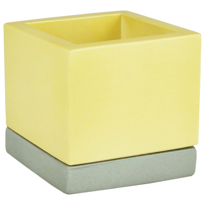 Горшок керамический Лофт, желтый-серый, 0,5 л