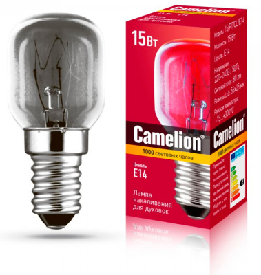 Лампа накаливания Camelion для духовок MIC 15/PT/CL/E14 15W E14 80lm 2700К, 12979