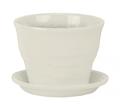 Горшок керамический колибри Глянец 10,5 см, белый 510627/ГЛ801/1