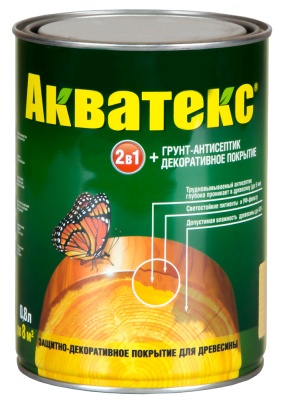 Защитно-декоративное покрытие для древесины АКВАТЕКС, орех, 0,8 л
