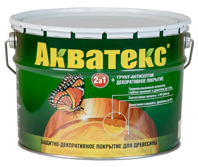 Защитно-декоративное покрытие для древесины АКВАТЕКС, дуб, 10 л