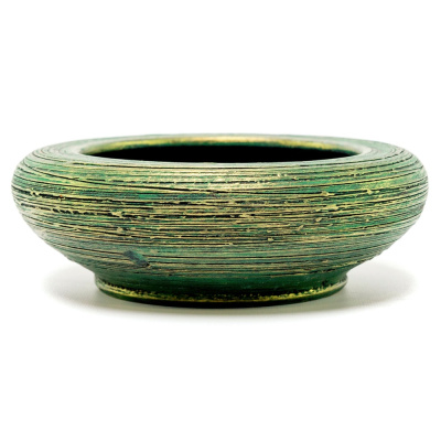 Горшок керамический Плошка, зеленый, 22 см, 1 л