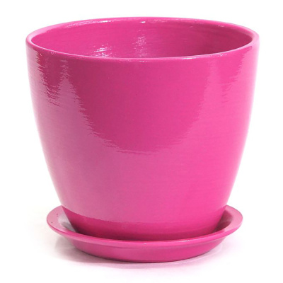Горшок керамический Глянец бутон розовый 15 см