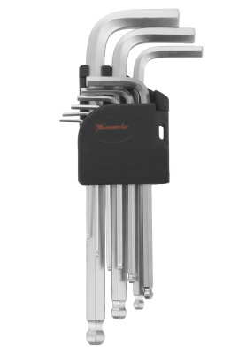 Набор ключей имбусовых HEX 1,5–10 мм, (9шт)удлиненные, с шаром