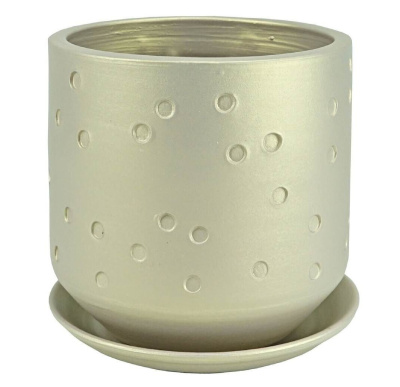 Горшок керамический Марго цилиндр, 18 см, бежевый 605910/37-131