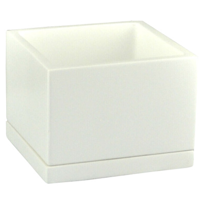 Горшок керамический, низкий, белый, 12х12х9 см