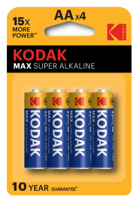 Батарейка щелочная Kodak Max Super Alkaline LR6-4BL / АА, 1,5V (4 шт)