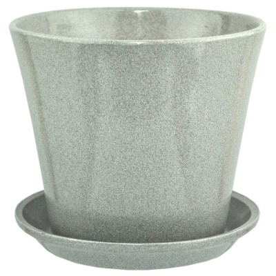 Горшок керамический Глянец, Элегант, камень серый, d 20 см, 3,2 л