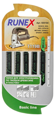 Пилки для работы по дереву Runex, T119B, 75x50 мм (5 шт), 555104