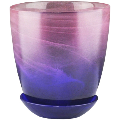 Горшок стеклянный №3, Алеб, розовый-фиолетовый, d 14,5 см, 1 л