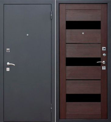 Входная металлическая дверь Гарда Муар царга, темный кипарис, 2050х960 мм