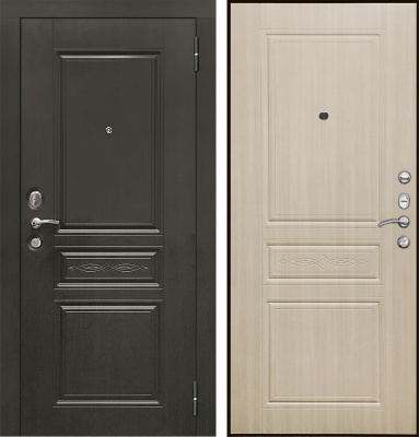 Входная металлическая дверь SD Prof-10 Троя, венге/дуб светлый, 2050х860 мм