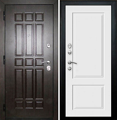 Входная металлическая дверь SD Prof-5 Сенатор, квадро-2 эмаль (белый), 2070х980 мм