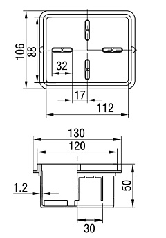 Коробка распаячная для скрытой проводки Тусо RUVinil (IP30) 10162, 130х106х50 мм