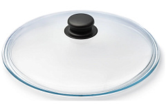 Крышка стеклянная литая для посуды с пластиковой кнопкой TM Appetite HSD26L, 26 см