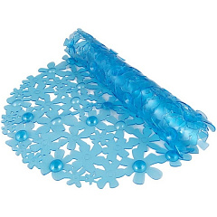 Spa-коврик для ванны AQUA-Prime, цветы, голубой, 66х35 см