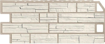 Фасадная панель FineBer Сланец 1137х470 мм (0,53 м2) мелованный белый