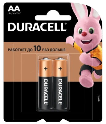Батарейка щелочная Duracell LR6-2BL Basic / АА, 1,5V (2 шт)