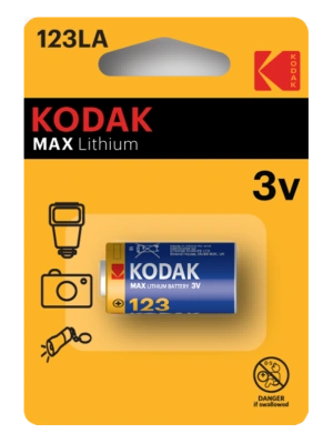 Батарейка литиевая Kodak Max CR123, 3V (1 шт)