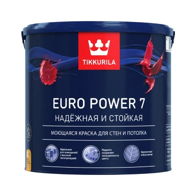 Краска ВД Tikkurila Euro POWER 7 А, 2,7 л, для внутренних работ 270