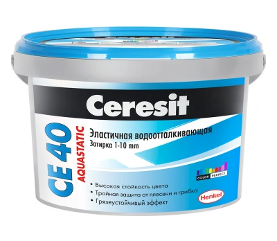 Затирка Ceresit CE 40 Aquastatic №01, белая, 2 кг
