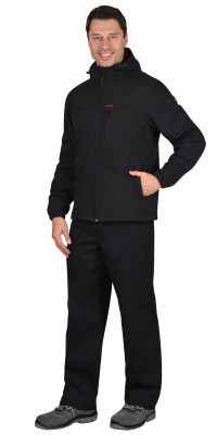 Куртка софтшелл с капюшоном Сириус Азов, черная, р. (М) 112-116/170-176