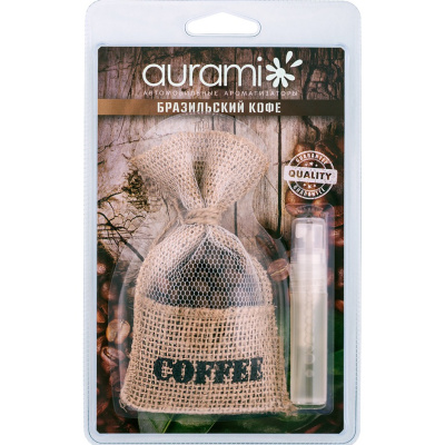 Ароматизатор воздуха Aurami, мешочек кофе, со спреем, Бразильский кофе, 5 мл
