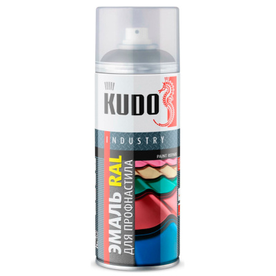 Краска аэрозольная алкидная для металлочерепицы и профнастила Kudo KU-07024R (серый графит; RAL 7024), 520 мл