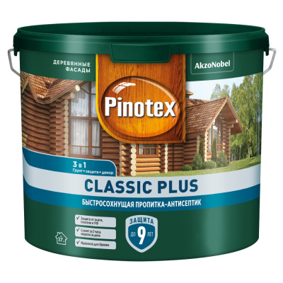 Пропитка декоративная для защиты древесины Pinotex Classic Plus, 3 в 1, лиственница, 2,5 л