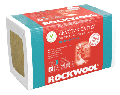 Утеплитель Rockwool Акустик Баттс, 1000х600х50 мм, 10 шт