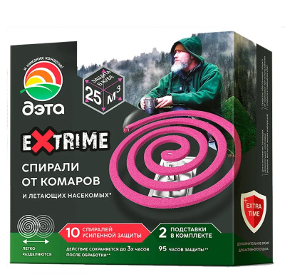 Спираль от комаров 10 шт (2 подставки) ДЭТА EXTRIME 10 шт 66700919