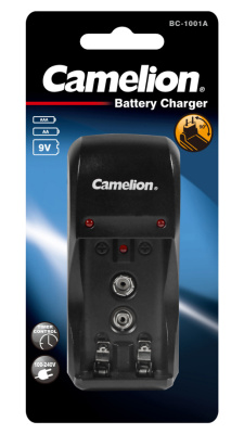 Портативное зарядное устройство Camelion BC 1001A для 2 аккумуляторов AAA/AA (или 1 - Крона 6F22)