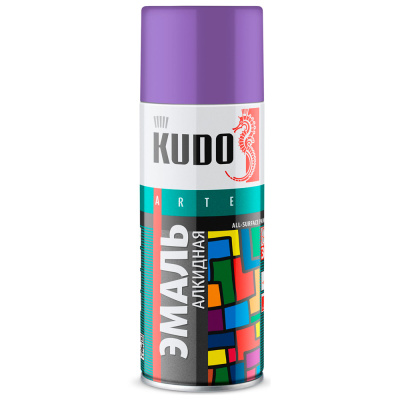 Краска аэрозольная универсальная алкидная Kudo KU-1021 (сиреневая; RAL 4005), 520 мл