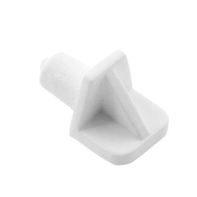 Полкодержатель лопатка Стройбат D 6 мм, пластик, белый (16 шт)