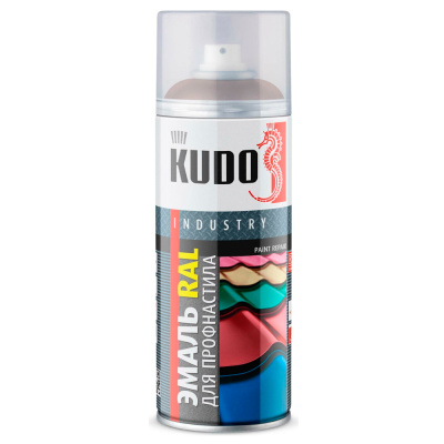 Краска аэрозольная алкидная для металлочерепицы и профнастила Kudo KU-08017R (шоколадно-коричневая; RAL 8017), 520 мл