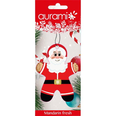 Ароматизатор воздуха Aurami, Дед Мороз, пропитанный, пластинка, Mandarin Fresh