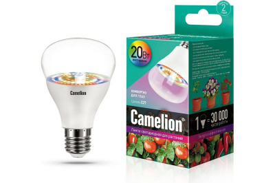 Лампа светодиодная для растений 20Вт LED20-PL патрон E27, Camelion