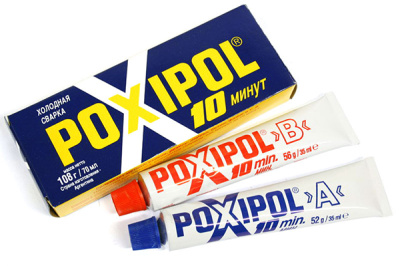 Клей POXIPOL, эпоксидный, цвет металла, 70 мл