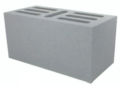 Блок керамзитобетонный 7-ми щелевой 390х190х188 мм, 17 кг