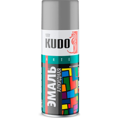 Краска аэрозольная универсальная алкидная Kudo KU-1018 (серый; RAL 7040), 520 мл