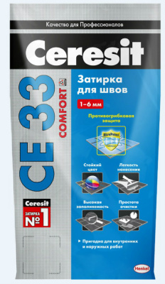 Затирка Ceresit CE 33 Comfort №01, белая, 2 кг