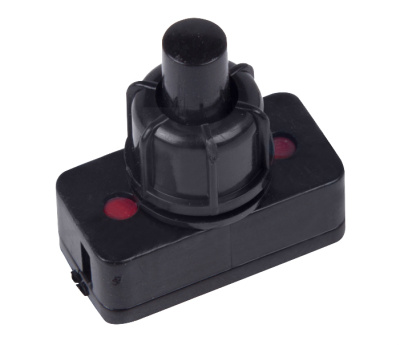 Выключатель-кнопка 250V 1А (2с) ON-OFF черный (PBS-17A2) (для настольной лампы)