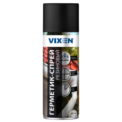 Герметик-спрей резиновый Vixen, аэрозоль, прозрачный, 520 мл