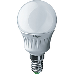 Лампа светодиодная Navigator 94 478 NLL-P-G45-5-230-4K-E14, шар, 5 Вт, 400lm, 4000К