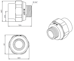 Соединитель PP-R с переходом на наружную резьбу, Valtec VTp.701.0.02505, 25х3/4&quot;