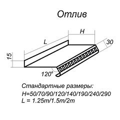 Отлив 0,5х50х2000 мм, шоколадно-коричневый (RAL 8017)