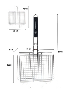 Решетка-гриль Forester, глубокая, со съемной ручкой, 24х31 см