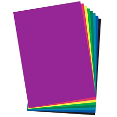 Бумага цветная Комус, Три богатыря, двусторонняя, мелованная папка, 16 л, 16 цветов, А4