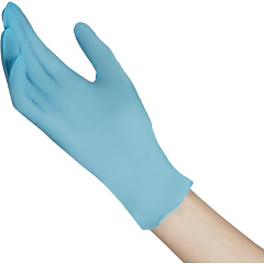 Перчатки нитриловые Benovy, нестерильные, неопудренные, размер L (8-9), голубые, 100 пар