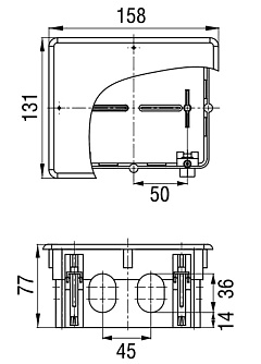 Коробка распаячная для скрытой проводки с крышкой Тусо RUVinil (IP30) 10177, СП 140х112х70 ГСК